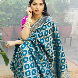 CANIZZARO Ethnic Motifs Zari Handloom Banarasi Saree-picture-23