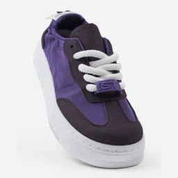 Solethreads Women Colourblocked PU Lace-Ups Sneakers-image-53