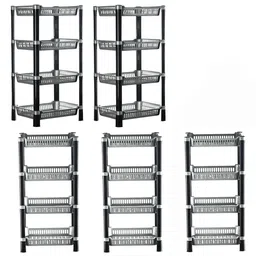 Kuber Industries Silver Toned & Black 5 Pieces Kitchen Multi-Utility Organiser-17