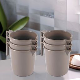 Aura Brown 6 Pieces Multi-Functional Mug Bath Accessories Set-image-30