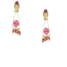FirstBlush Gold-Plated American Diamond Studded Clip On Contemporary Drop Earrings-16