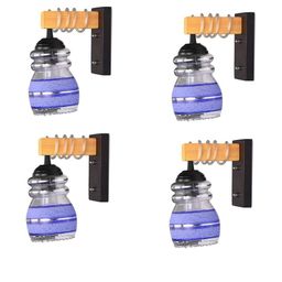 SOMIL Blue Glass Cylinder Printed Wall Lamps-image-115