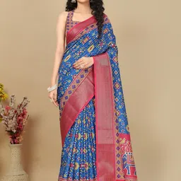 J 6 DESIGNER Ethnic Motifs Silk Cotton Handloom Saree-picture-43