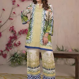 AUTUMN LANE Vastramaya Safari Printed Pure Cotton Tunic With Palazzo Co-Ords Set-image-6