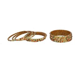 1ST TIME Set of 24 Artificial Stones & Beads Studded Alloy Bangle image 5