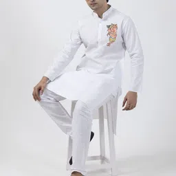 DEVOILER Ethnic Motifs Printed Band Collar Straight Kurta-image-92