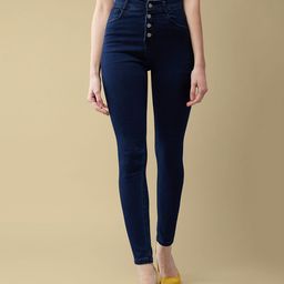 Mast & Harbour Women Skinny Fit High-Rise Stretchable Jeans-image-81