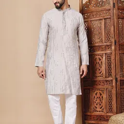 CHIRASVI Men Cotton Solid Straight Kurta-picture-17