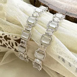 The Pari Set Of 2 Rhodium-Plated AD Stone-Studded Bangles image 3