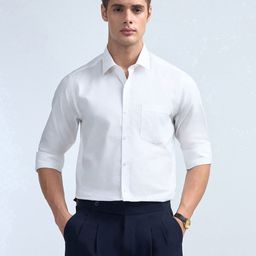 Arrow Men Slim Fit Solid Spread Collar Pure Cotton Formal Shirt-picture-43