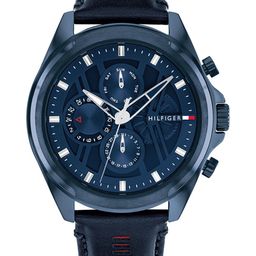 Tommy Hilfiger Men Textured Dial & Leather Straps Chronograph Analogue Watch TH1710655-7
