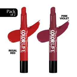 TEEN TEEN COSMETICS Set Of 2 Color Life Lip Crayon- Regal Red & Pink Violet-54