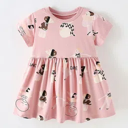 Xsole Girls Print Graphic Fit & Flare Dress-image-85
