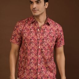 TANDUL Men Smart Fit Ethnic Motifs Printed Spread Collar Casual Shirt-picture-1