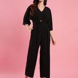 Globus V-Neck Cut-out detailS Basic Jumpsuit-image-46