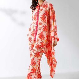 Label Ishnya Printed Shirt Collar Shirt & Trousers Co-Ords-47