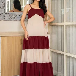 HOUSE OF JAMOTI Women Colourblocked A-Line Dress-56