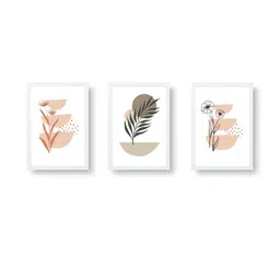 Aisha Decorz Multicoloured Set of 3 Piece Canvas Floral and Botanical Wall Paintings-picture-44