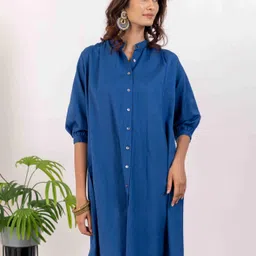 INAAYA JAIPURPure Cotton Mandarin Collar Tunic & Trouser Co-Ords-image-7