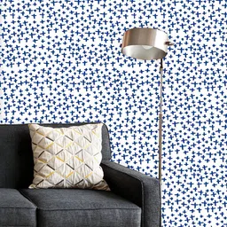 ArtzFolio Printed UV-Resistant Anti-Bacterial Indigo Geometric Abstract Peel & Stick Wallpaper-image-32