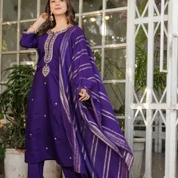 KALINI Women Regular Kurta with Palazzos & With Dupatta-picture-15