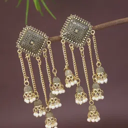 I Jewels Contemporary Jhumkas Earrings-93