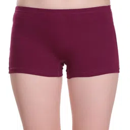 Selfcare Women Maroon Soft Cotton Printed Mid Rise Boy Short Panty-image-54