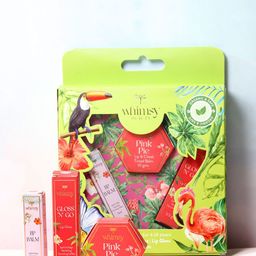 Whimsy Beauty Set Of 3 Lip Balm With Lip Gloss & Lip Cheek Tint Mini Garden Beauty Kit-5