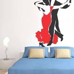 LANSTICK Red & Black Printed Matte-Finished Splash-Proof Eco-Friendly Wallpaper-3