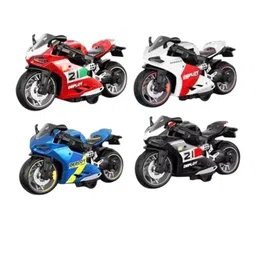 PIPALIYA Kids 1:14 Scale Die Cast Alloy Metal Pull Back Bike Toys-22