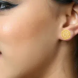 DIVASTRI Gold-Plated Floral Shaped Studs-image-70