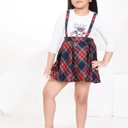 Peppermint Girls Printed Dungaree With T-Shirt-image-47