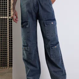MASCLN SASSAFRAS Men Comfort Wide Leg Acid Wash Jeans-image-43