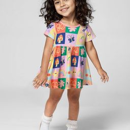 The Souled Store Charming Girls Print Fit & Flare Dress-image-43