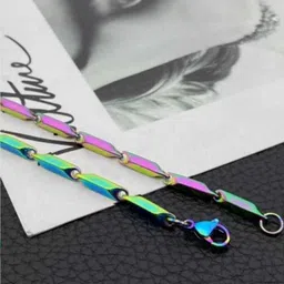EIT Collection Women Multi-Color Silver-Plated Spring Ring Stainless Steel Casual Chain-image-47