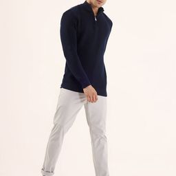 Kveto style redefined Men Half Zipper Self Design Sweater-image-54