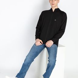 Status Quo Men Solid Mock Collar Front-Open Sweatshirt image 5