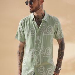 Anouk Men Standard Fit Spread Collar Textured Casual Shirt-71