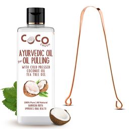 Coco Crush Ayurvedic Coconut Oil & Tea Tree For Pulling With Copper Tongue Cleaner -200ml-17