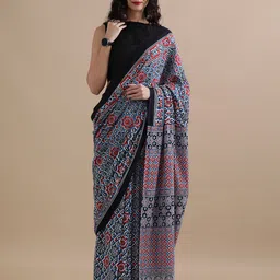 Jaipur Kurti Floral Printed Pure Cotton Saree-46