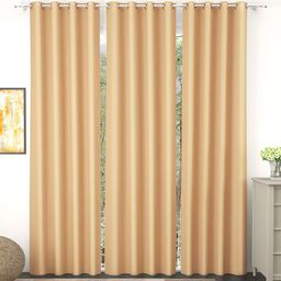 Story@home Cream-Coloured Set of 3 Long Door Blackout Curtain- 9 feet-40