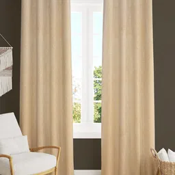 Homefab India Cream-Coloured 2 Pieces Velvet Room Darkening Long Door Curtain-image-39