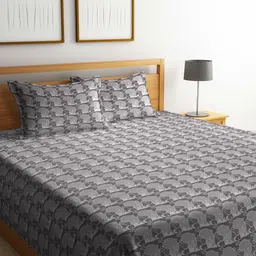 Myntra Elegant Homes Brown & White Woven Design Cotton Double King Bed Cover-image-59