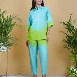 Ruha Ombre Shirt Collar Shirt With Trousers Co-Ords-picture-13