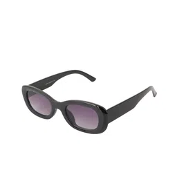 BAYBERRY Unisex Black Oval Sunglasses with UV Protected Lens DGN 1164 BLACK-Black-image-64