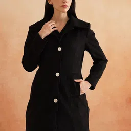 Beatnik Notched Lapel Collar Single Breasted Overcoat-picture-6