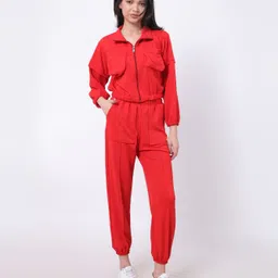 FELLAMO Solid Shirt Collor Neck Sweatshirt With Joggers Co-Ords-picture-19