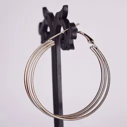 Anshenterpris Silver-Plated Circular Hoop Earrings-image-5