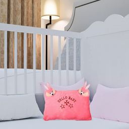 RRC Pink Fibre Filled Faux Velvet Ultra Soft Baby Pillow-37