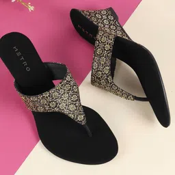 Metro Women Ethnic - Embellished Wedge Heels Sandals-picture-6
